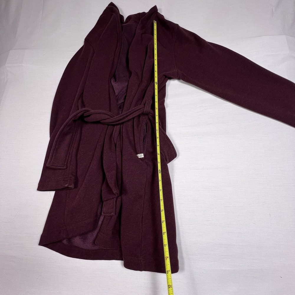 UGG Plush Fleece Belted Robe Bathrobe‎ Womens Medium Burgundy Lounge Cozy Shawl - Picture 15 of 16